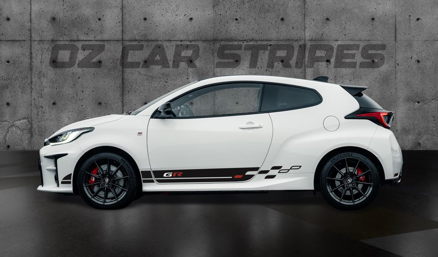 Toyota Yaris GR Car Side Racing Rocker Stripe Vinyl Decal Sticker