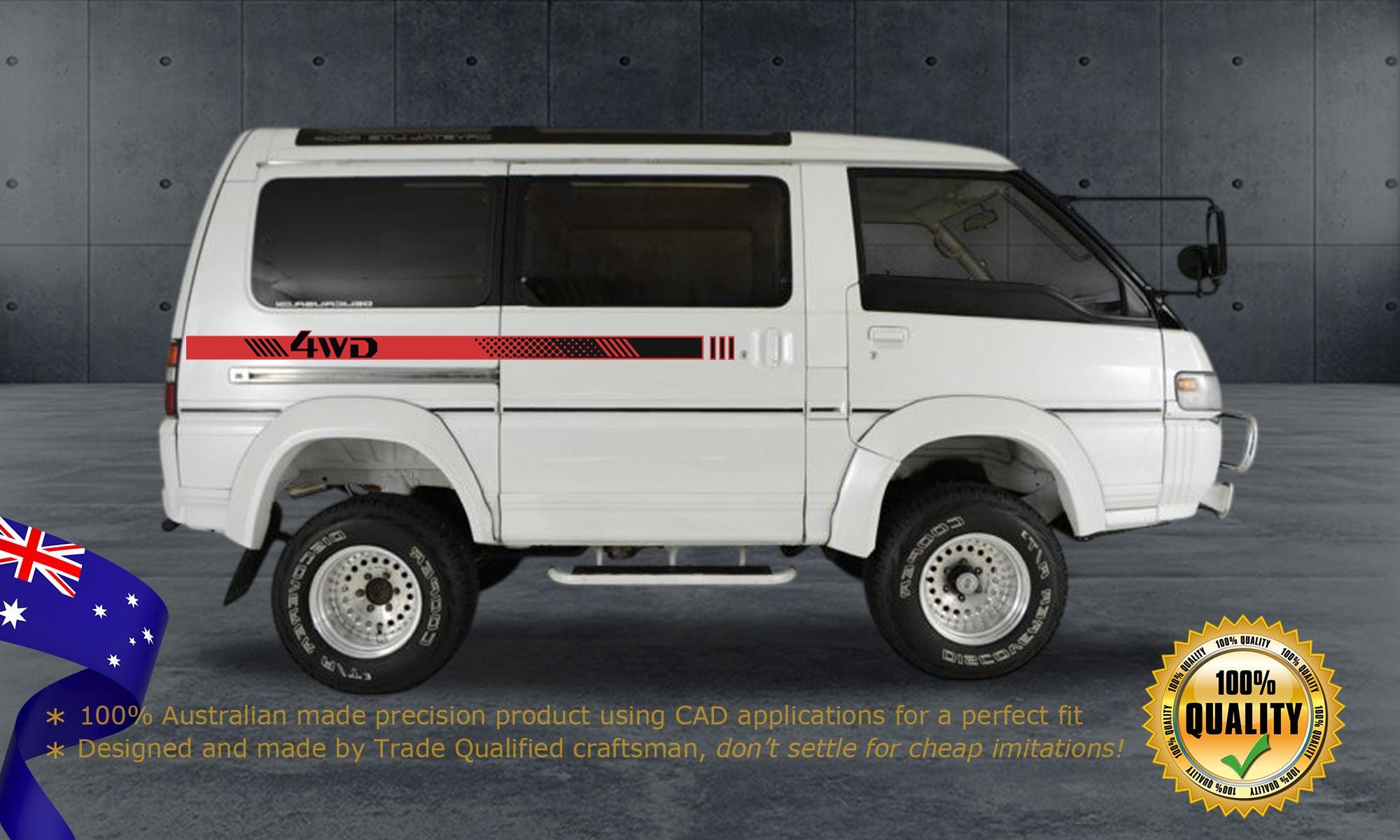 Mitsubishi Delica L300 Van Classic Side Stripe Vinyl Decal Sticker