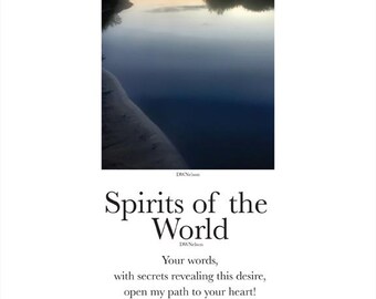 Spirits of the World - Heart- 8x10 Hand Signed Poetry Art Print – Archival Quality – Original Poem Wall Art – Minimalist Verse Decor