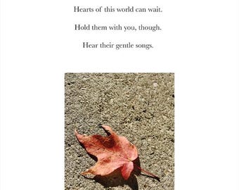 Respite - Song- 8x10 Hand Signed Poetry Art Print – Archival Quality – Original Poem Wall Art – Minimalist Verse Decor