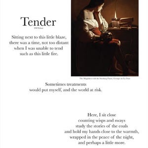 Tender - Night- 8x10 Hand Signed Poetry Art Print – Archival Quality – Original Poem Wall Art – Minimalist Verse Decor