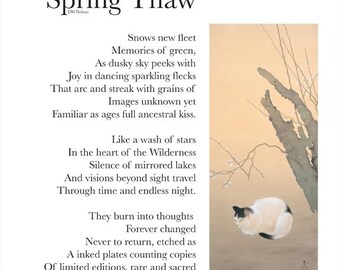 Spring Thaw - Heart- 8x10 Hand Signed Poetry Art Print – Archival Quality – Original Poem Wall Art – Minimalist Verse Decor
