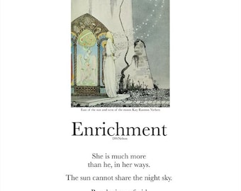 Enrichment - Night- 8x10 Hand Signed Poetry Art Print – Archival Quality – Original Poem Wall Art – Minimalist Verse Decor
