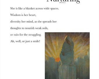 Nurturing - Heart- 8x10 Hand Signed Poetry Art Print – Archival Quality – Original Poem Wall Art – Minimalist Verse Decor