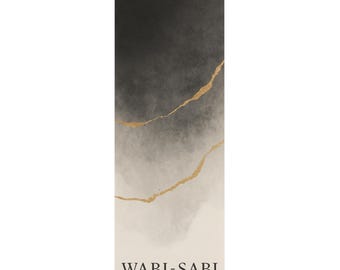 Wabi-Sabi Gradient Rubber Yoga Mat – Minimalist Japanese Design with Gold Accents – Non-Slip Mat for Mindful Practice and Home Yoga