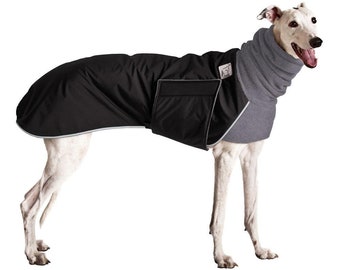 GREYHOUND Winter Dog Coat, Waterproof Dog Coat, Dog Winter Jacket, Fleece Dog Snood, Winter Clothes for Dogs, Dog Clothing, Dog Coat