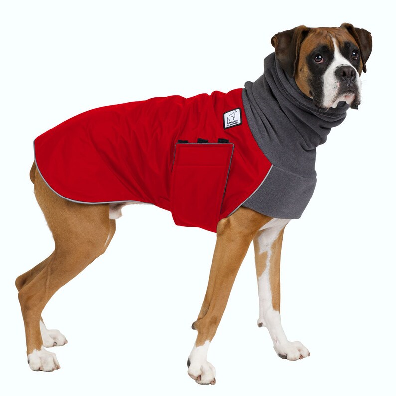 BOXER Winter Dog Coat Waterproof Jacket for Dogs Fleece Dog Etsy UK