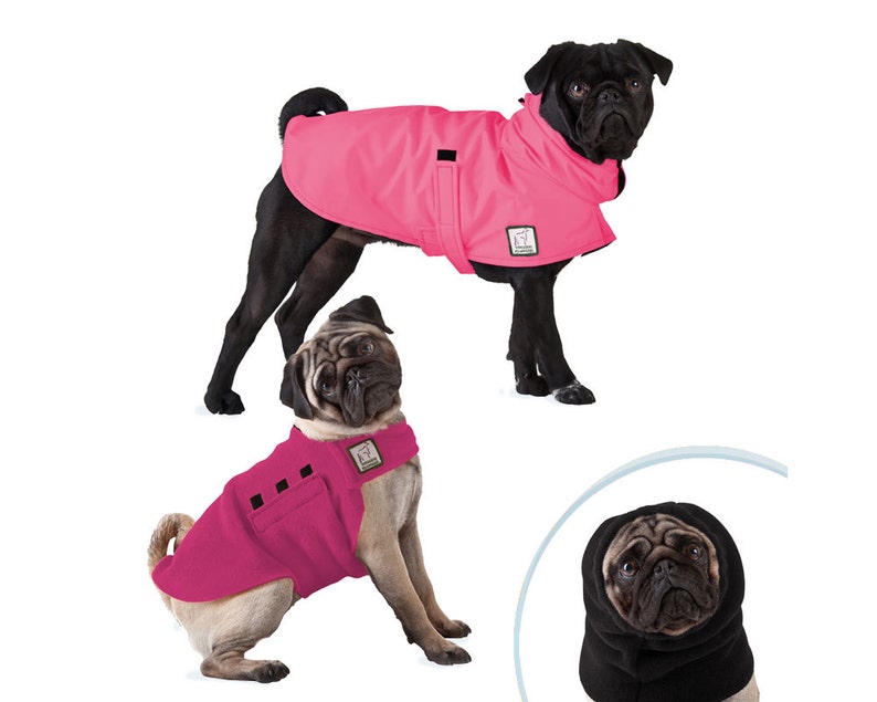 PUG Warm Climate Combo Raincoat Tummy Warmer Hood Dog Rain Etsy