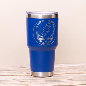Deadhead Stainless Steel Tumbler, Steal Your Face Skull (30oz, Insulated)