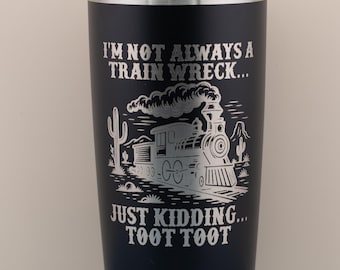 Vaso térmico de acero inoxidable con mensaje sarcástico: «No siempre soy un desastre», 591 ml (20 oz).