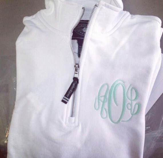 Items similar to Monogrammed QuarterZip Sweatshirt on Etsy