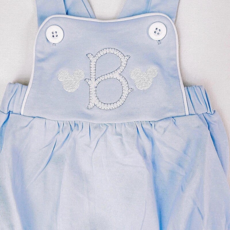 Bailey Boys Baby Girls Shadow Stitch Embroidery Bow Bubble - Blue main image 1
