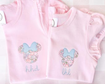 Girls Personalized Girls Vacation Shirt: Mouse Applique Design