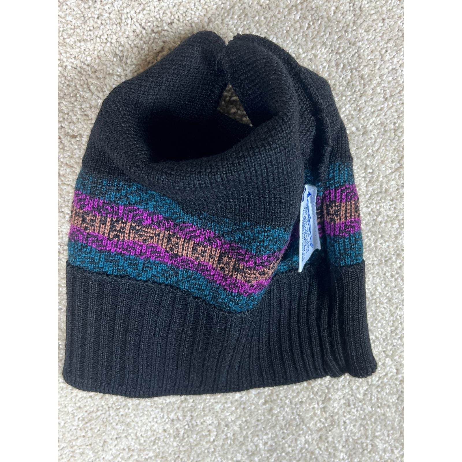 VTG 70\'s Meister Knit Beanie Hat  Colorful Fair Isle Wool Blend Winter Ski JacksonHole_386110_4.jpg?v=  main image 4
