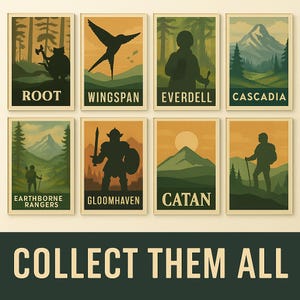 Wingspan – Vintage Silhouette Poster | Printable Bird Board Game Wall ...
