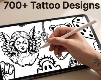700+ Friday 13 Tattoo Designs | Fine Line Flash Pack | PNG SVG PDF