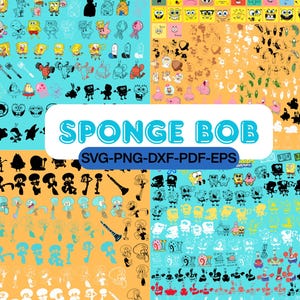 Sponge Bob SVG Bundle, Sponge Bob PNG, Sponge Bob Clipart, Sponge Bob Square Pants, Patrick Svg, Sponge Bob Cricut, Instant Download