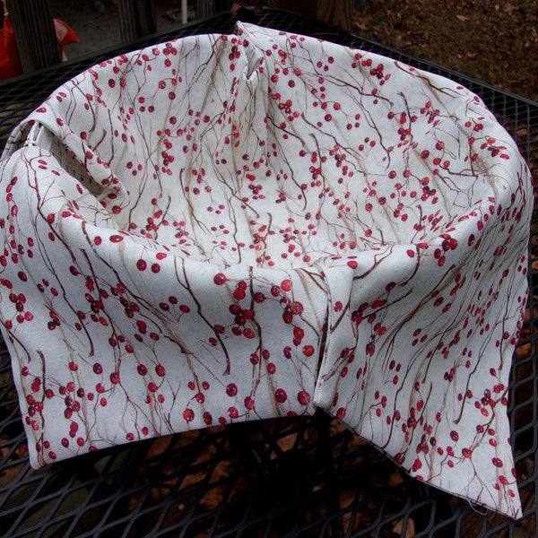 OOAK Breadbasket White With Red Winter Berries Brown Branches Susan Winget Design Christmas Decor Limited Edition Only 1 Available
