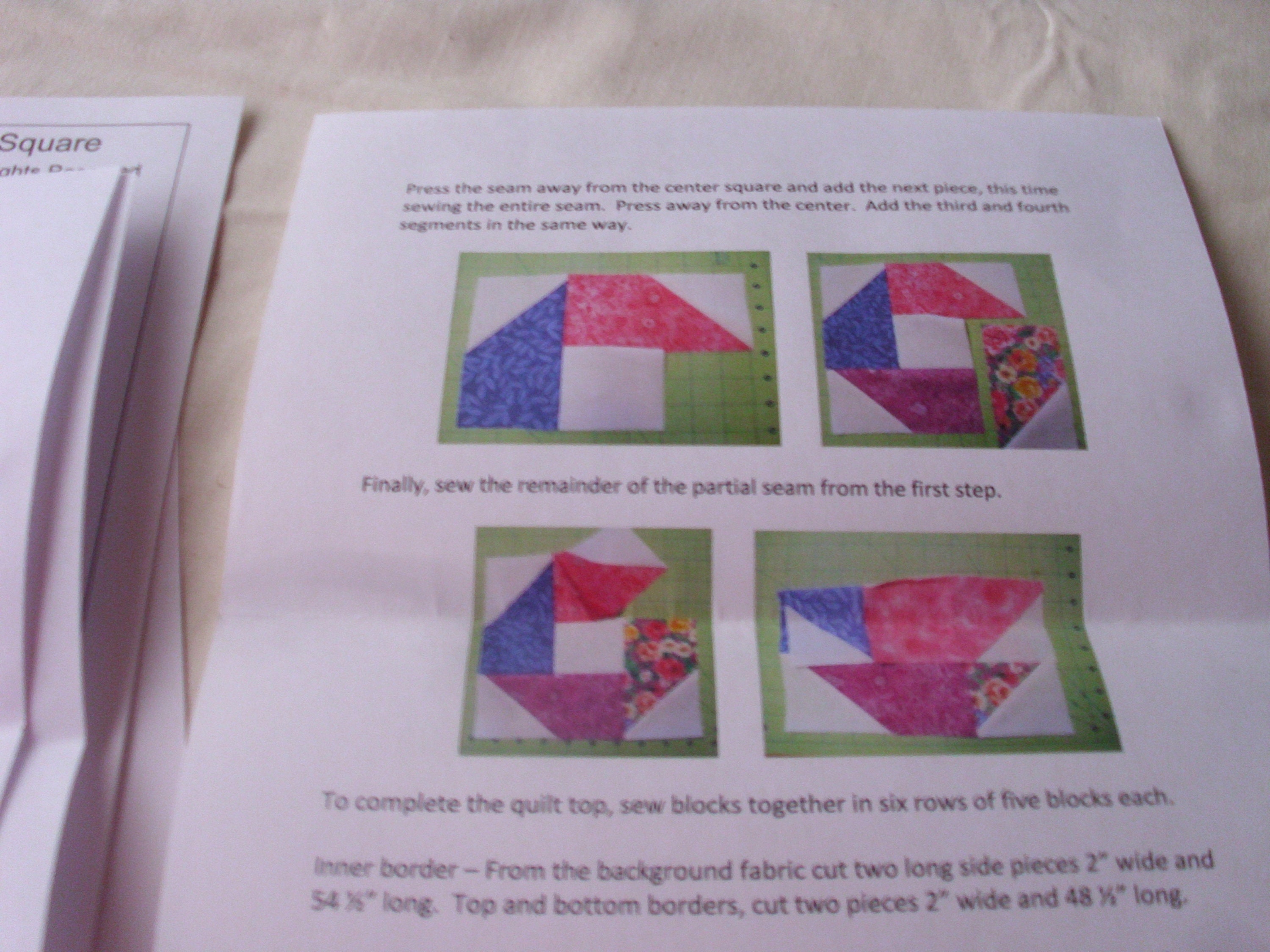 Around the Square / Fat Quarter Quilt Pattern / Cotton Fields Etsy