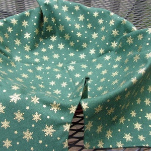 Dark Green with Gold Stars Bread Basket Cover or Liner
