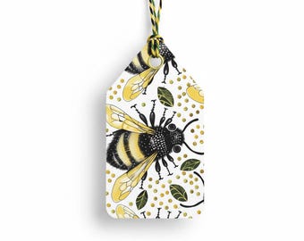 Printable Gift Tags – Honey Dot BumbleBee White A4
