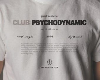 Club Psychodynamische Psychotherapie 100% Biobaumwolle T-Shirt Für Psychologen und Therapeuten