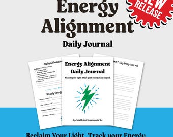 Energy Alignment Daily Journal | Printable Self-Care Tracker | Mood, Gratitude, Intentions & Energy Reflection PDF | Digital Planner