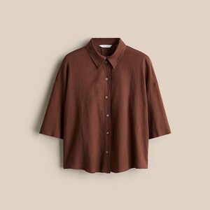 Loose Linen Shirt Oversize Linen Shirt Buttoned Linen Shirt For Women Casual Linen Shirt With Classic Collar Loose Style Linen Summer Shirt