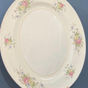 Vintage Homer Laughlin Platter: 16&quot; Eggshell Georgian Countess Floral Serving Dish