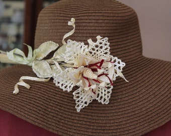 Straw Wheat Weaving Flower Hat Pin