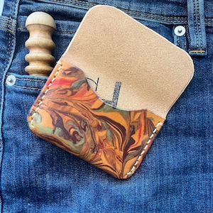 Handmade Leather Card Holder – Slim Full Grain Men’s Wallet – Minimalist Hand-Stitched Wallet – The Flap Happy by Cross and Hide