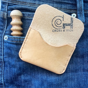 Handmade Leather Card Holder – Slim Full Grain Men’s Wallet – Minimalist Hand-Stitched Wallet – The Flap Happy by Cross and Hide