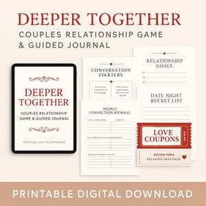 Deeper Together | Couples Relationship Game & Guided Journal | Printable Digital Download