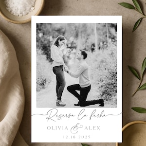 Spanish Save the Date Template: Editable Wedding Invitation, Canva PDF