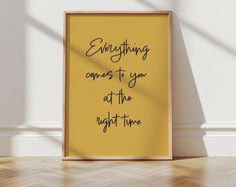 Motivational Quote Print: Black and Yellow Handwritten Wall Art (Digital Download)