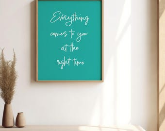 Motivational Quote Print: White & Green Wall Art (Digital Download)