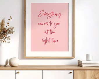 Motivational Quote Print: Red & Pink Wall Art (Digital Download)