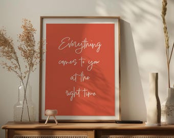 Motivational Quote Print: Handwritten Style, Orange & White (Digital Download)