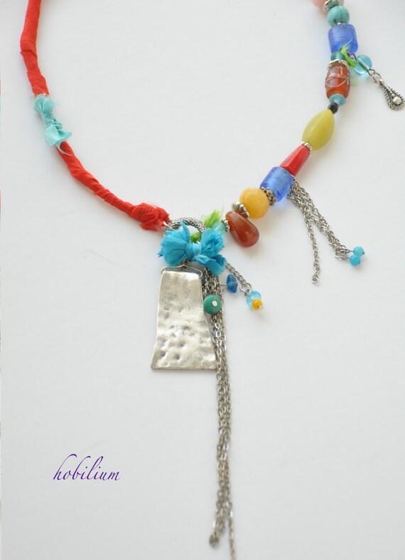 Items similar to ethnic necklace, glass beads necklace,mother days