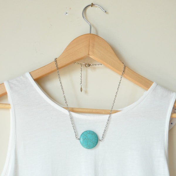 Turquoise necklace, blue necklace, modern jewelry,spike jewelry,valentine days