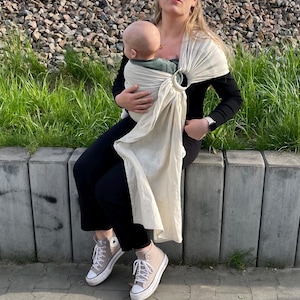 Linen Ring Sling Wanilla beige baby carrier nosidełko dla dzieci