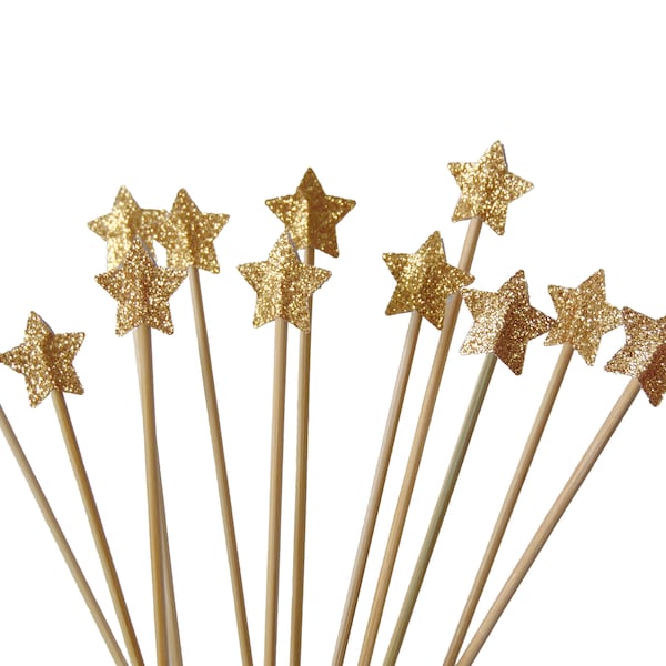 Twinkle Twinkle Little Star Gold Drink Stirrers 12CT, Cupcake Toppers, Cake Toppers, Cocktail Stirrers, Swizzle Sticks, Graduation - No791
