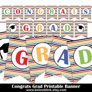 Congrats Grad Water Bottle Labels, Printable Water Bottle Labels, Graduation Party Decor, Congrats Graduate Instant Download DP605 image 5