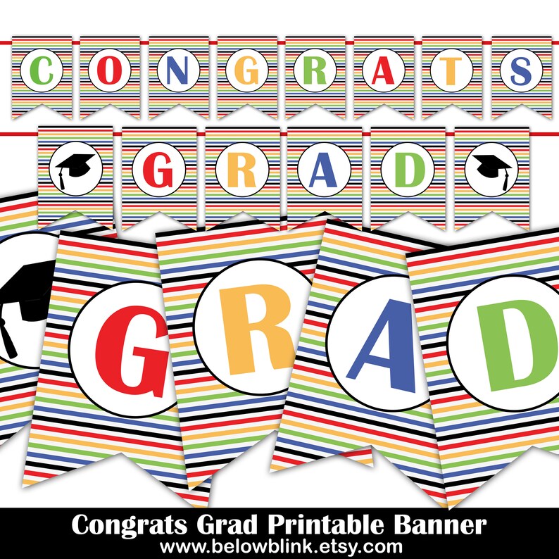 Congrats Grad Water Bottle Labels, Printable Water Bottle Labels, Graduation Party Decor, Congrats Graduate Instant Download DP605 image 5