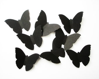 50 Large Classic Black Butterfly die cuts punch confetti scrapbook embellishments - No126