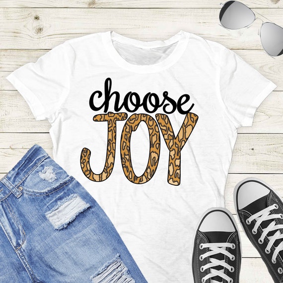 Choose Joy Leopard Print Sublimation Download Transfer Design Digital PNG Clipart DTG Printing Commercial Use - TD149 Il_570xn