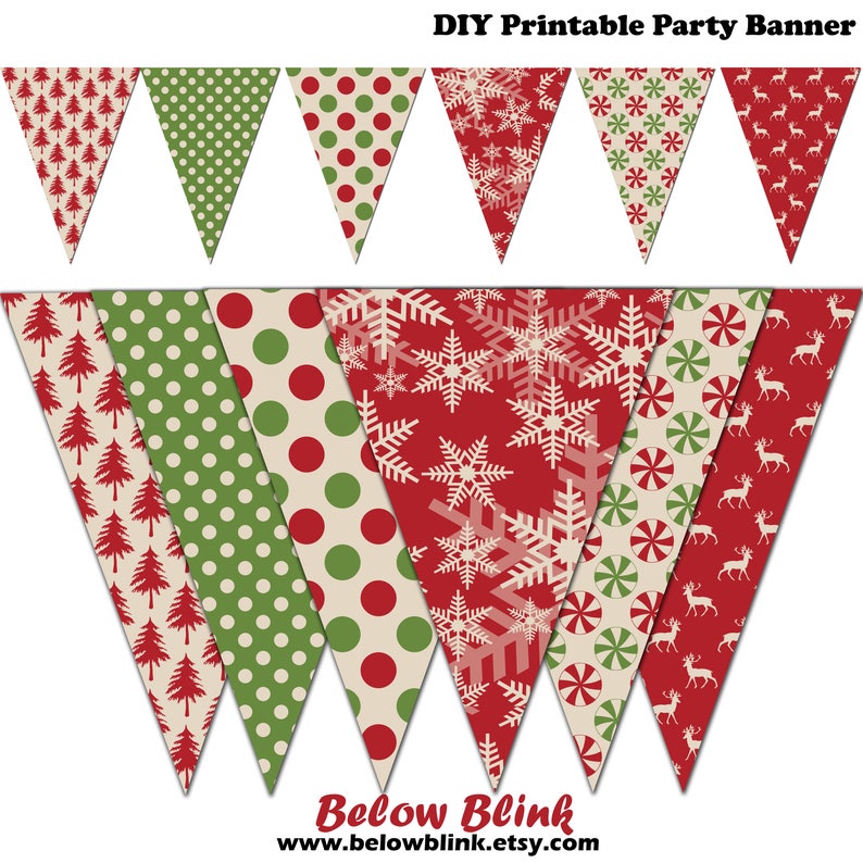 Christmas Banner Printable Christmas Bunting Holiday Party Etsy Australia