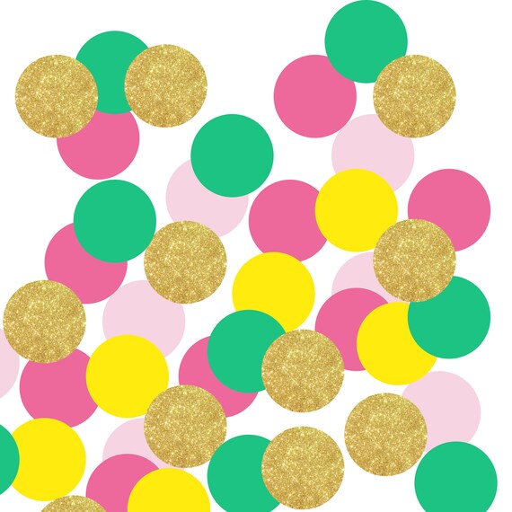 50 Tropical Confetti Circles 1", Flamingo Party Decorations, Summer Luau Confetti, Table Confetti, Hawaiian Confetti - No941 Il_570xn