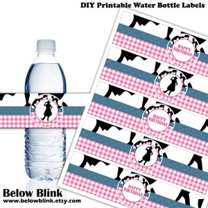 Cowgirl Happy Birthday Water Bottle Labels Cowgirl Birthday Party Favors Printable Western Decorations Wrappers Instant Download DP998
