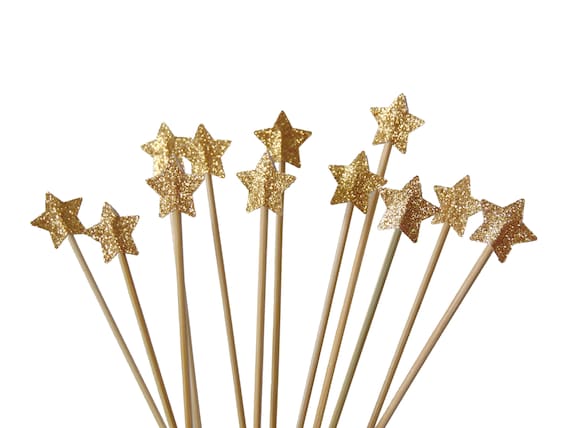 Twinkle Twinkle Little Star Gold Drink Stirrers 12CT, Cupcake Toppers, Cake Toppers, Cocktail Stirrers, Swizzle Sticks, Graduation - No791 Il_570xn